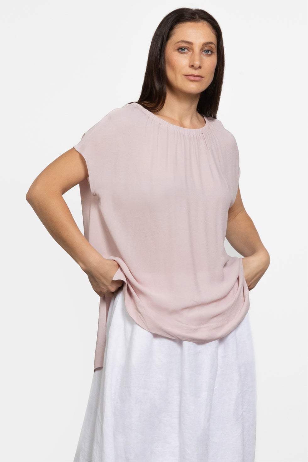 Elate High/low Top in Pink