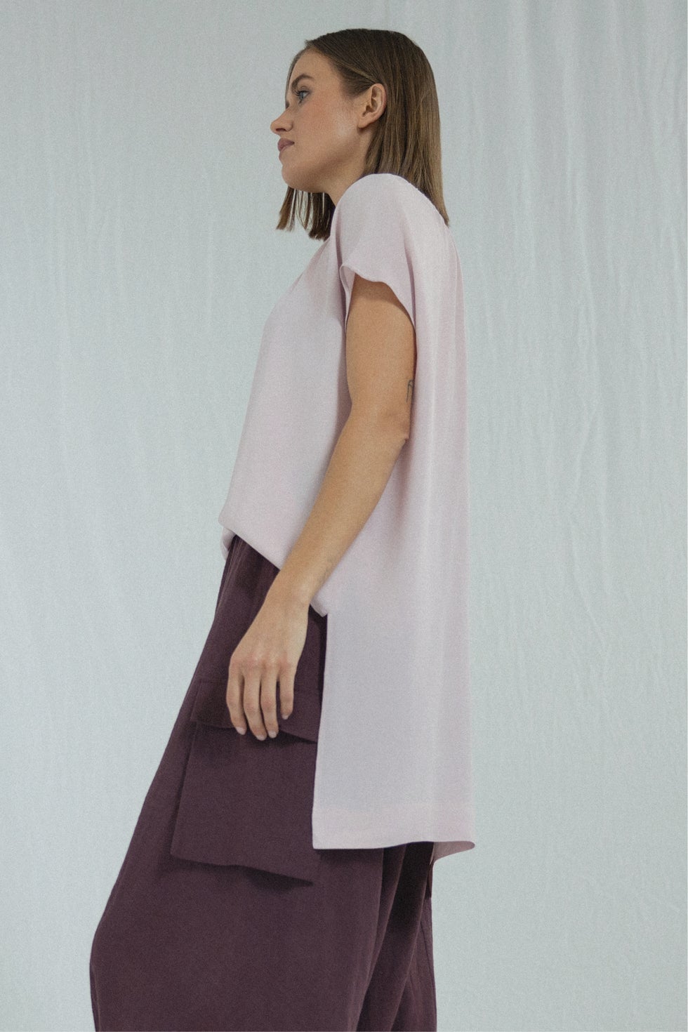 Elate High/low Top in Pink