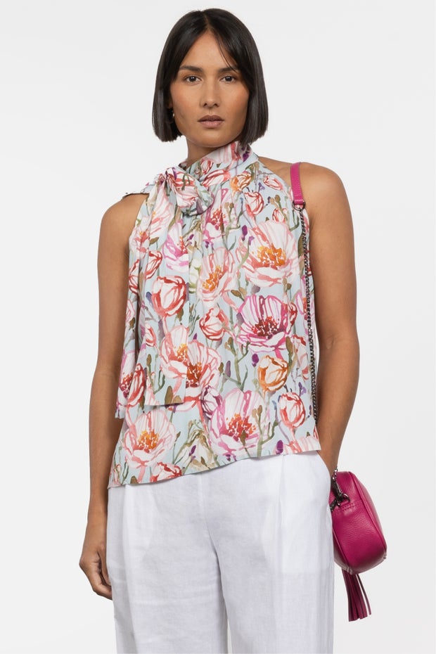 Elim Sleeveless Floral Blouse in Print