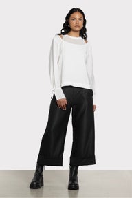 Epic Cut Out Shoulder Long Sleeve Top in White