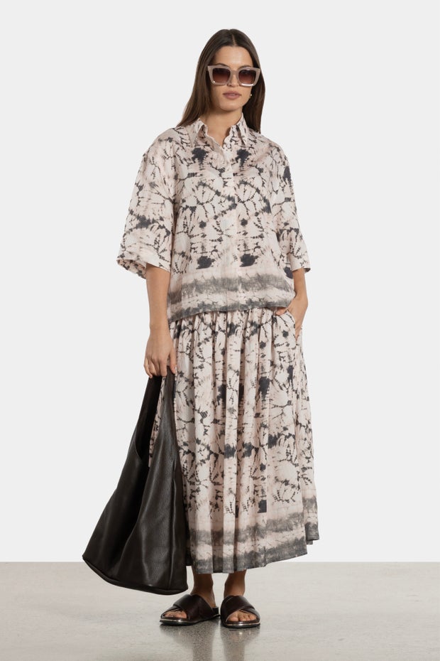 Esme Tie Dye Short Sleeve Shirt in Pink