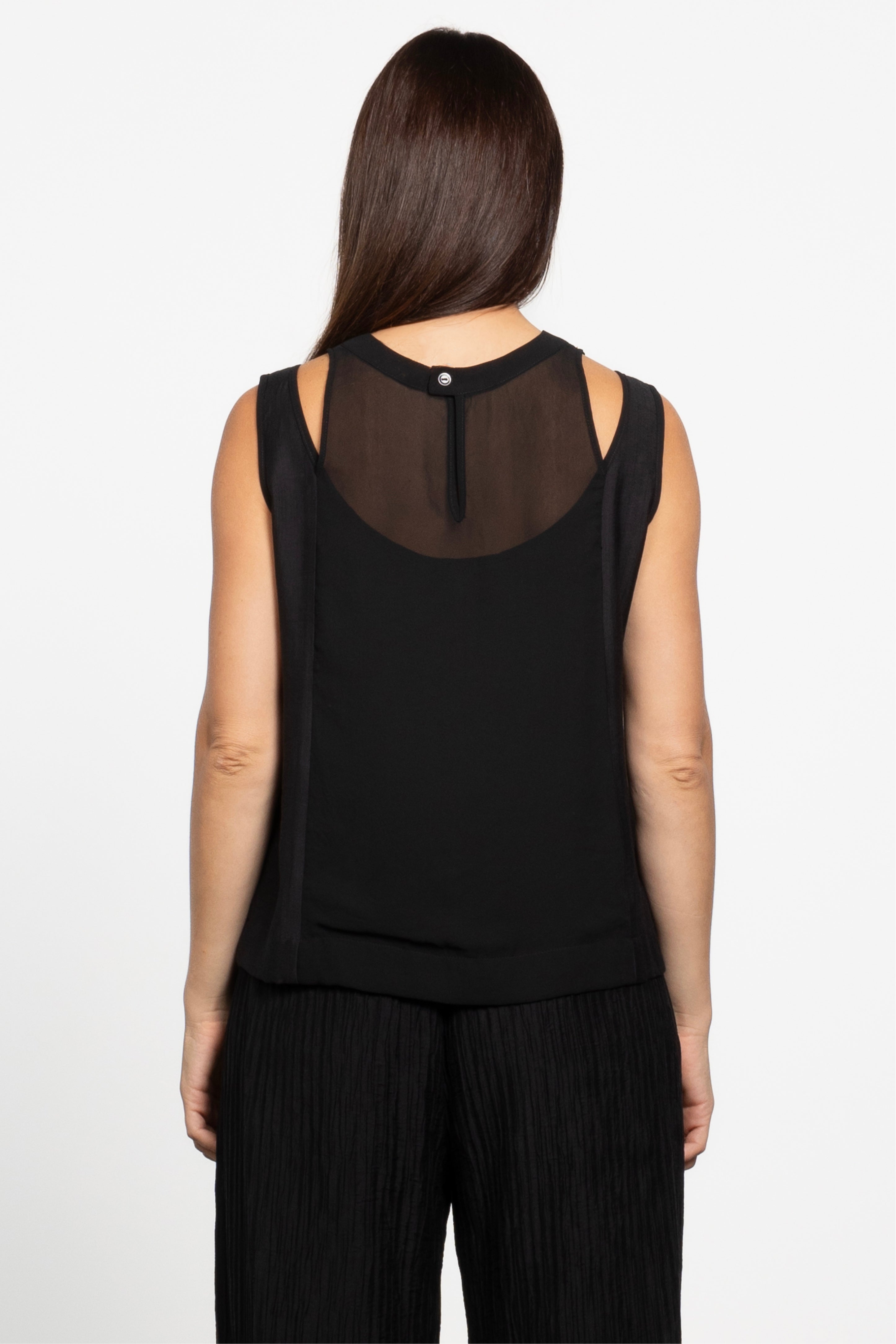 Estella Sleeveless Layer Top in Black | Repertoire