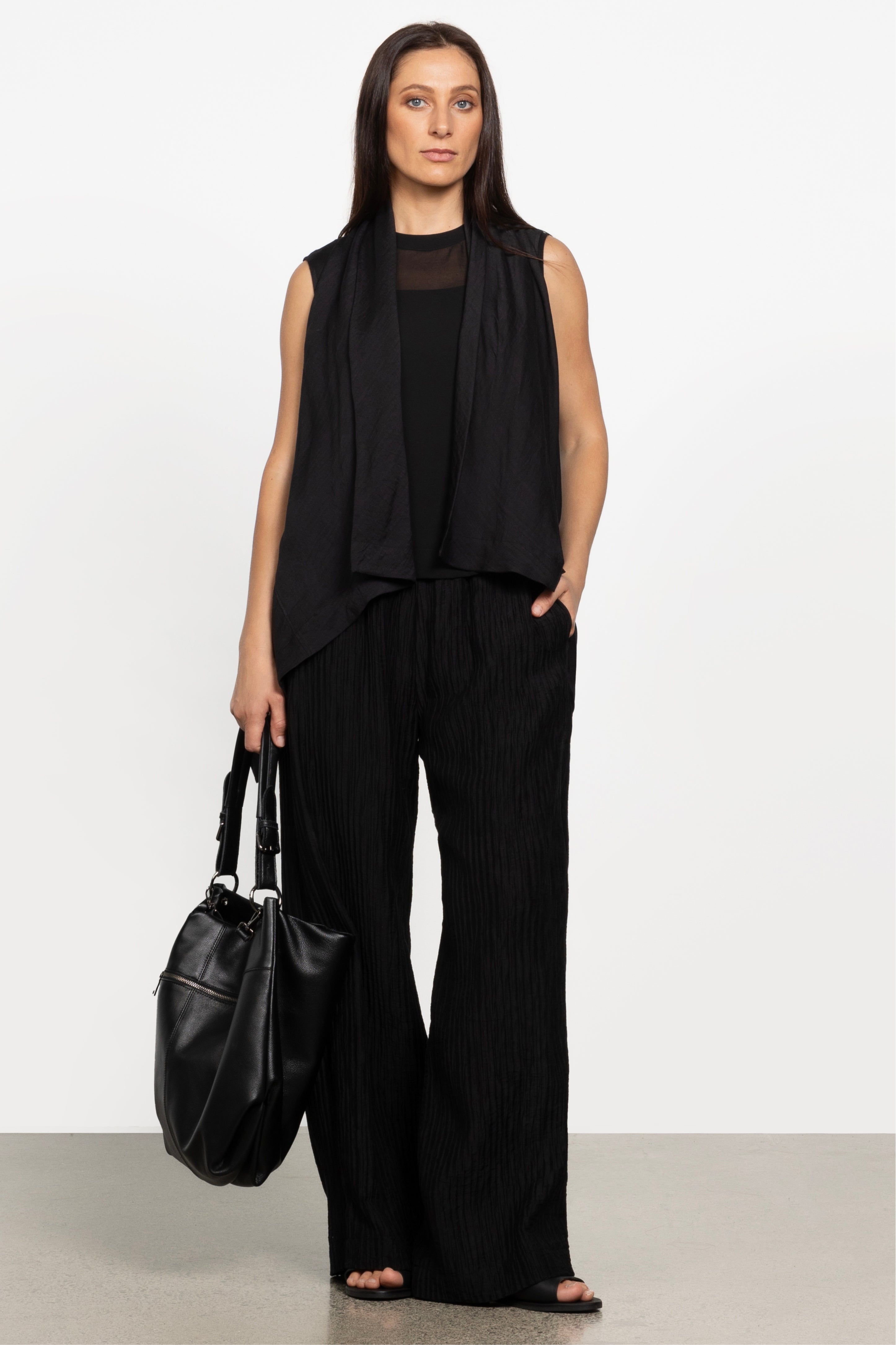 Estella Sleeveless Layer Top in Black | Repertoire