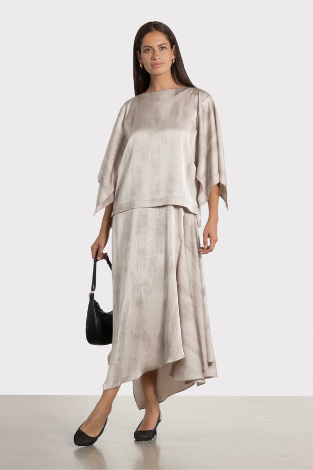 Faye Drape Sleeve Top in Pink