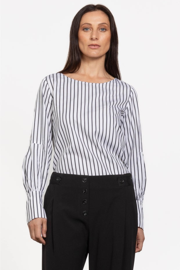 Fellini Striped Cotton Top in Stripe