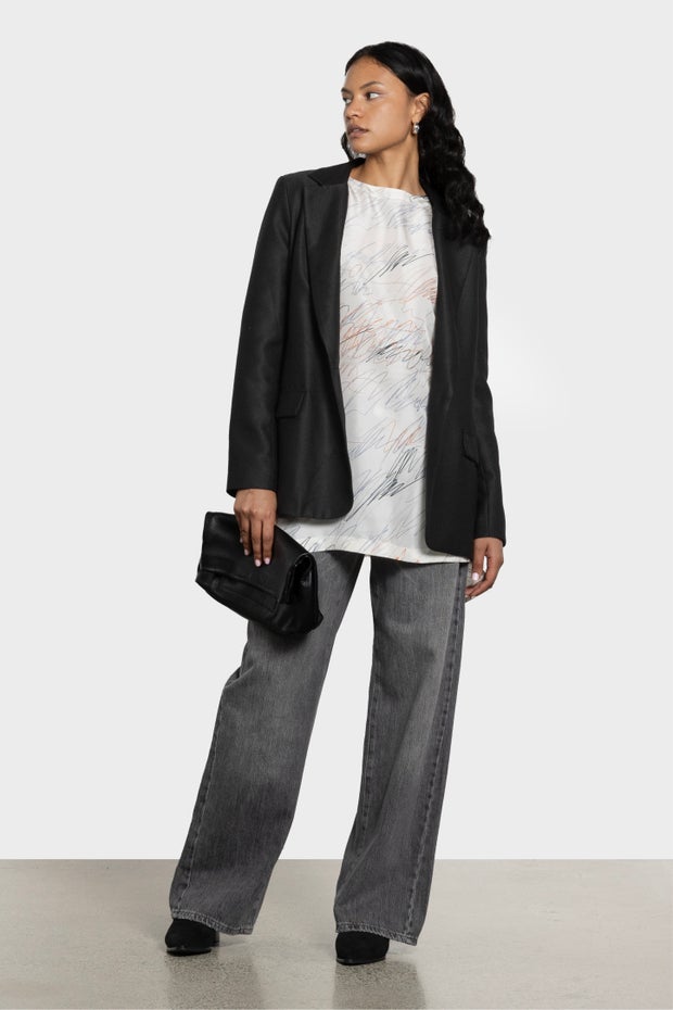 Forum Cut-out Stripe Blazer in Black