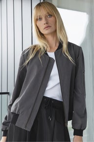 Frank Cropped Bomber Jacket in Grey