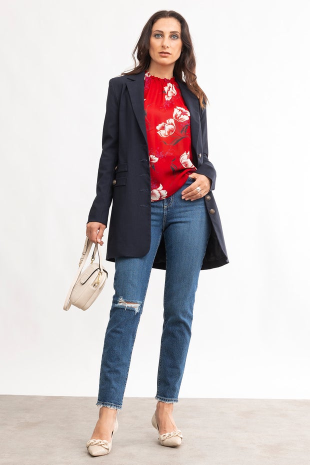 Frankie Jean Ankle Stretch in Blue