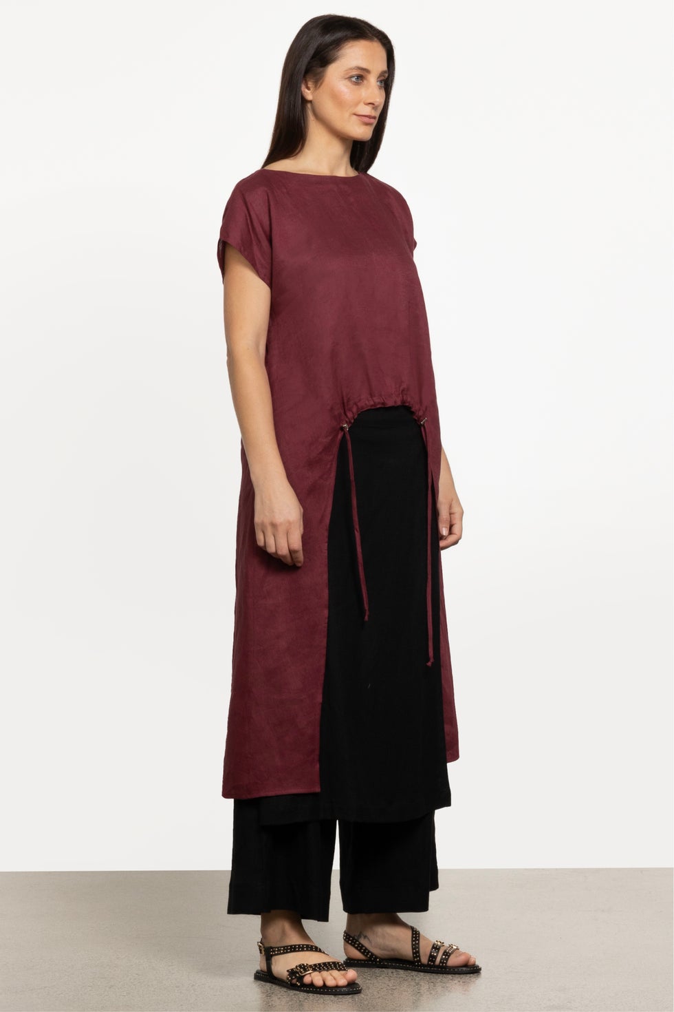 Galaxy Linen Top in Red