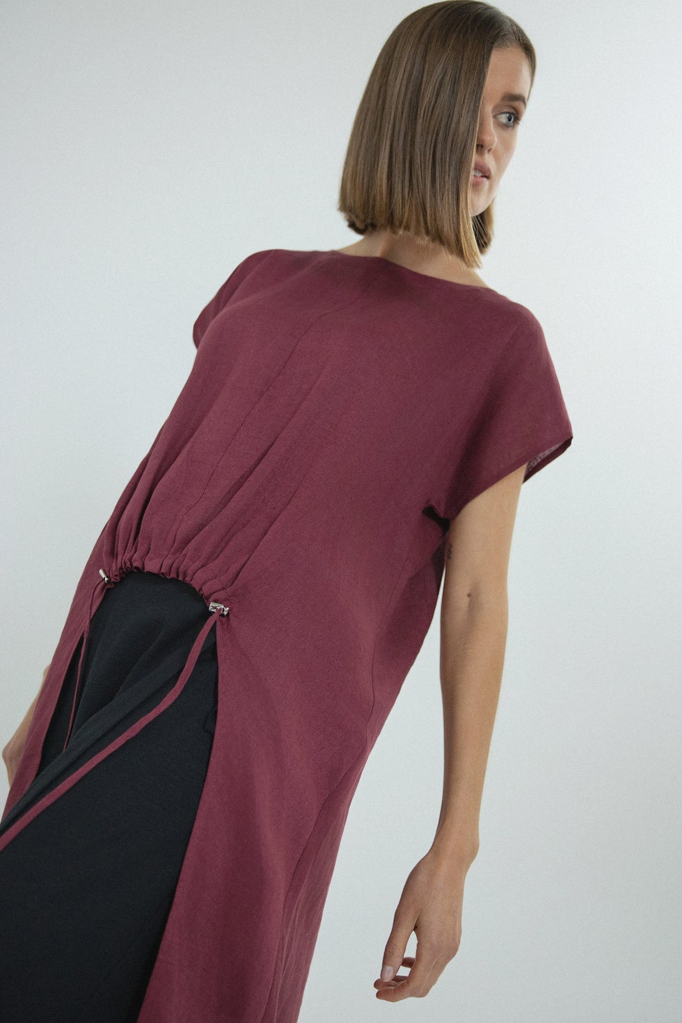 Galaxy Linen Top in Red