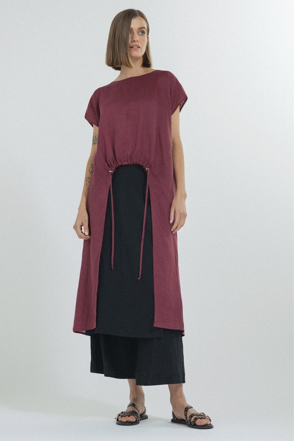 Galaxy Linen Top in Red