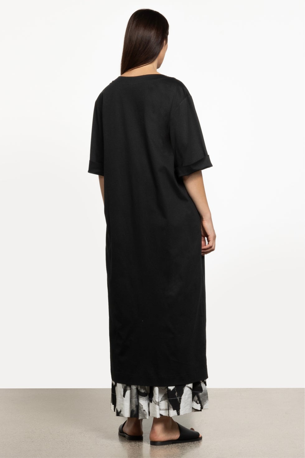 Gemini Cotton Shirt Dress in Black
