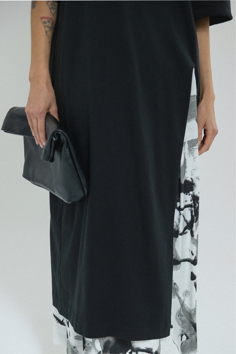 Gemini Cotton Shirt Dress in Black