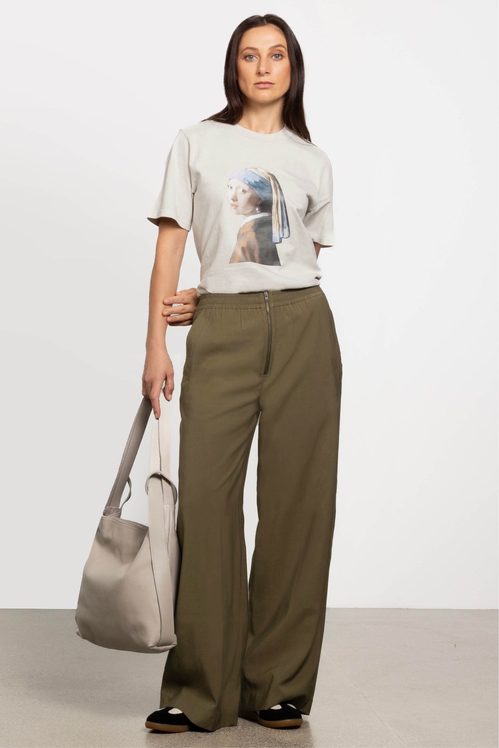 Georgie Wide Leg Pant in Green