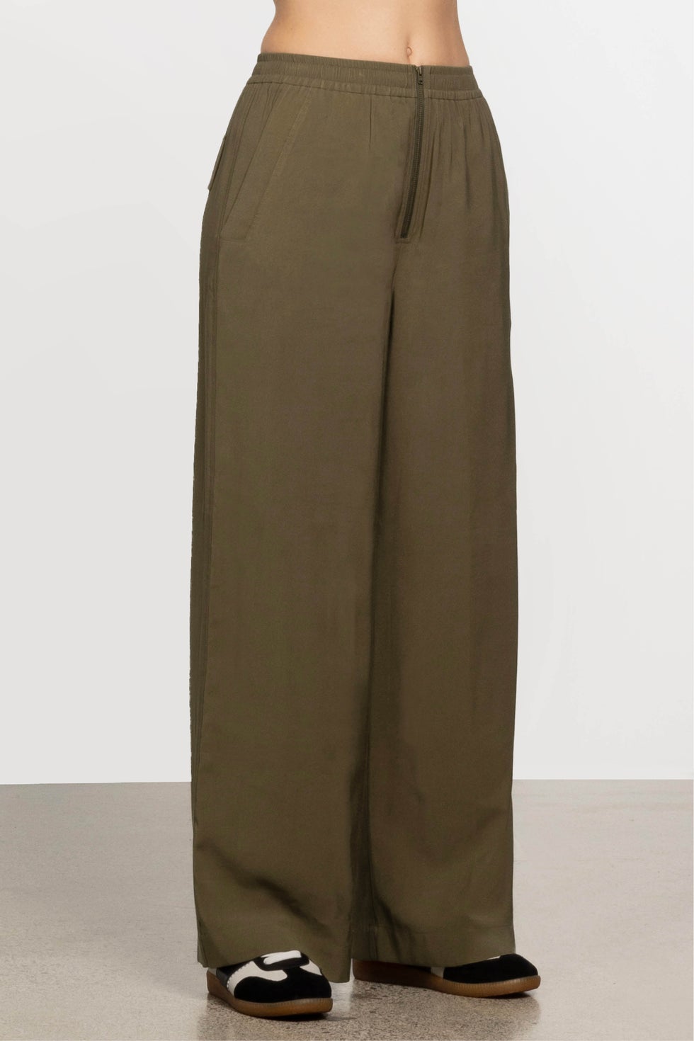 Georgie Wide Leg Pant in Green