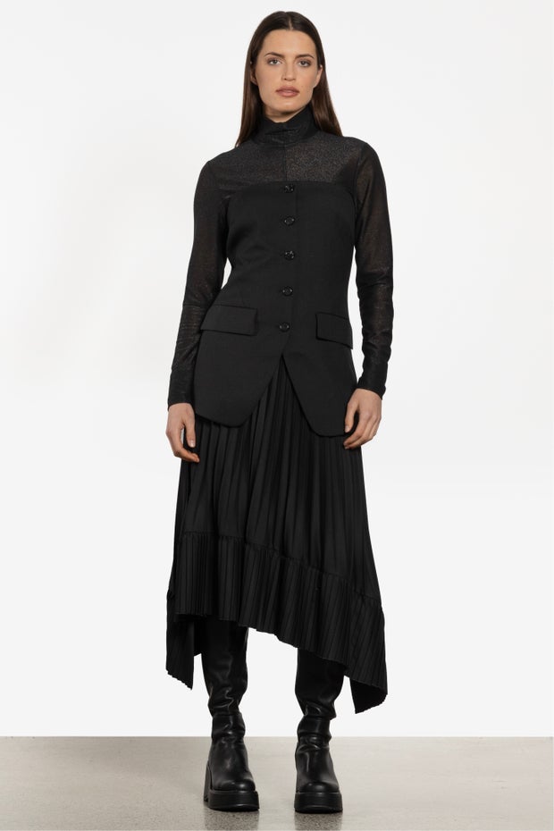 Glamour Strapless Bodice Waistcoat in Black