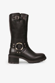Grunge Mid Calf Boot in Brown