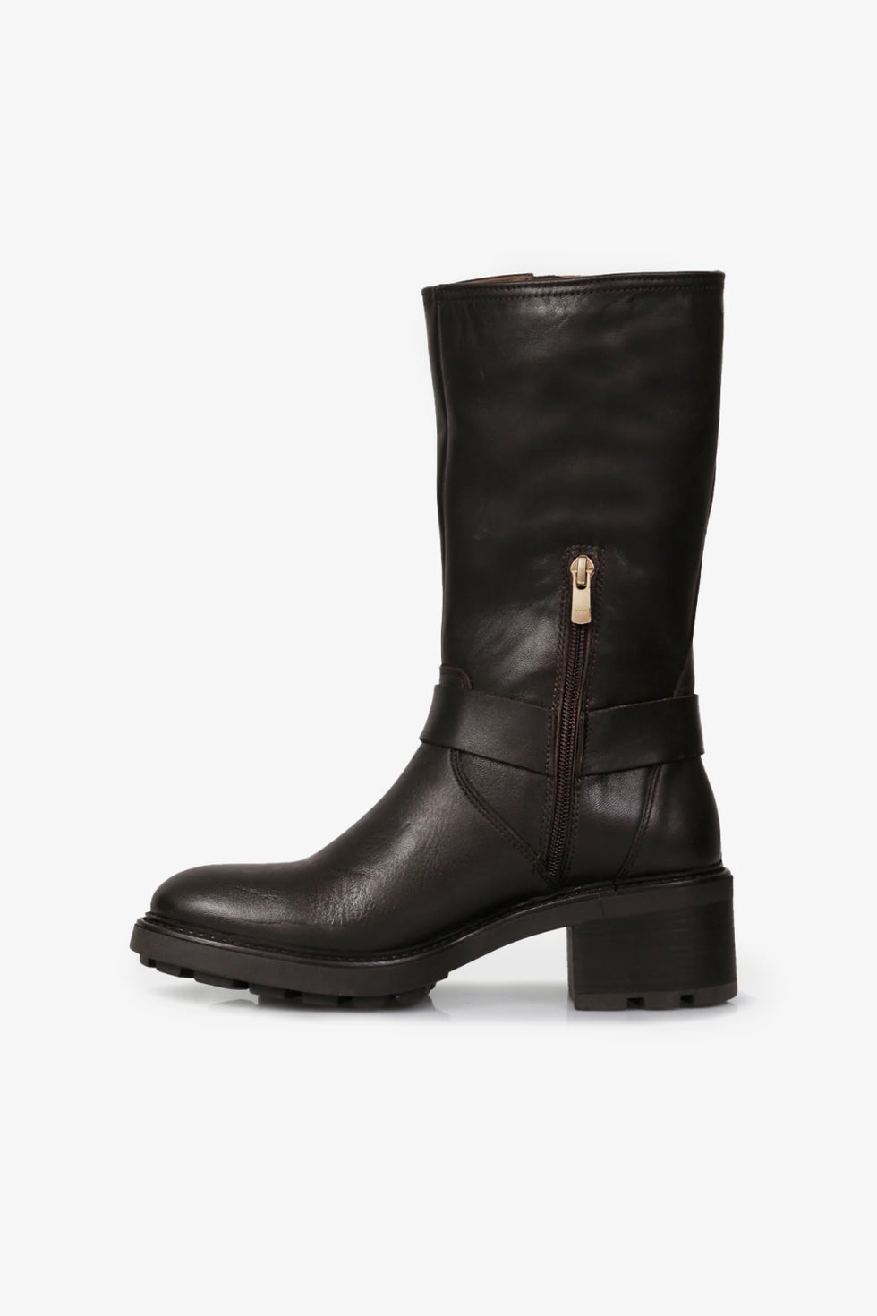 Grunge Mid Calf Boot in Brown