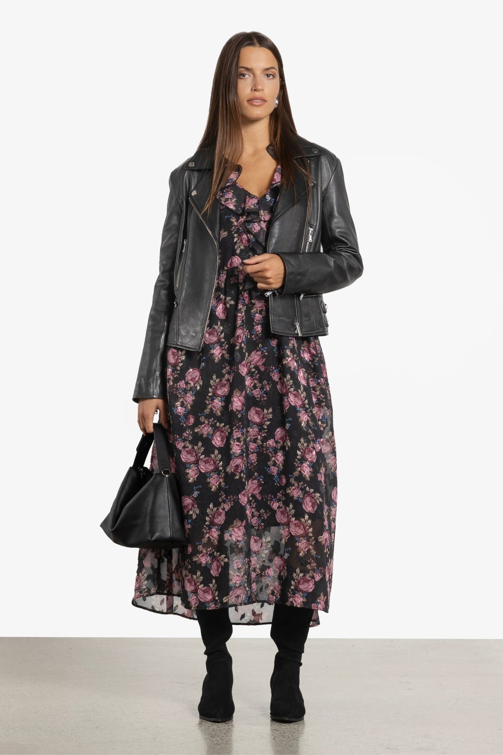 Harley Leather Biker Jacket in Black