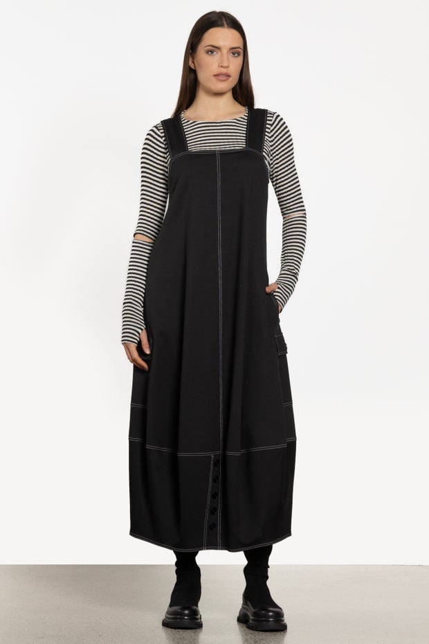 Heath Sleeveless Long Dress in Black