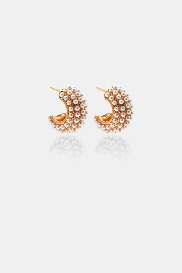 Hera Hoop Earrings in Metallic
