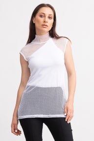 Honey Mesh Top in White