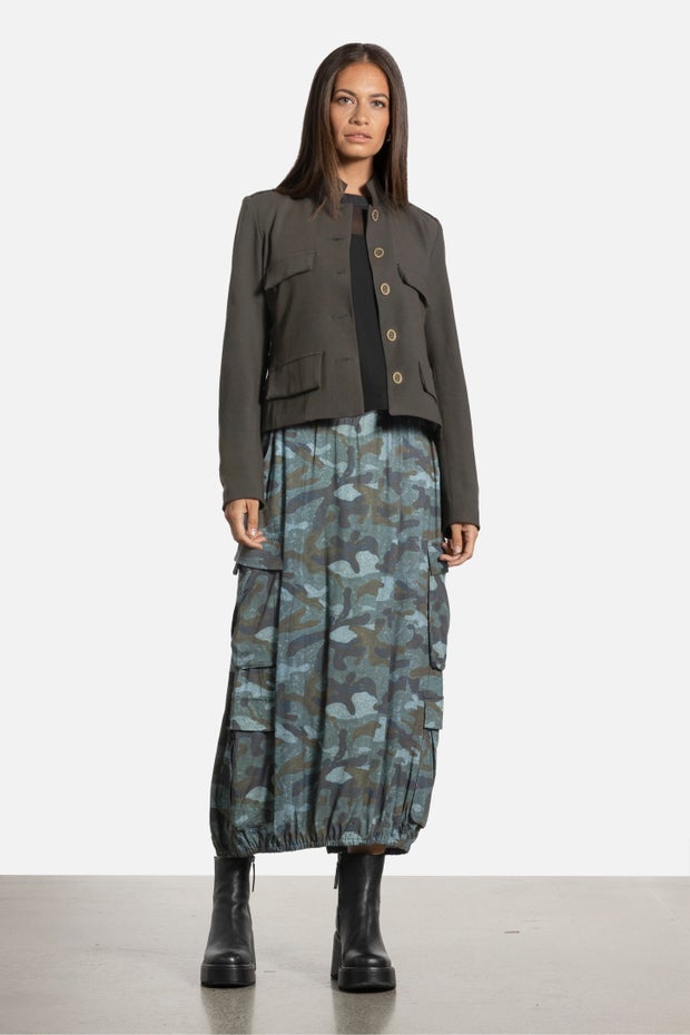 Iconic Print Long Skirt in Print
