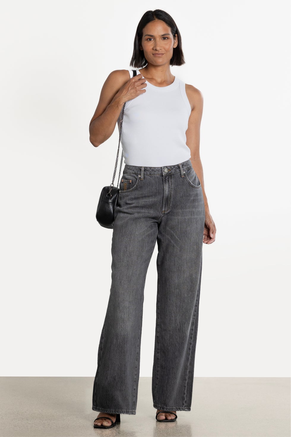 Jacksons Mid Waist Trouser Jeans in Grey