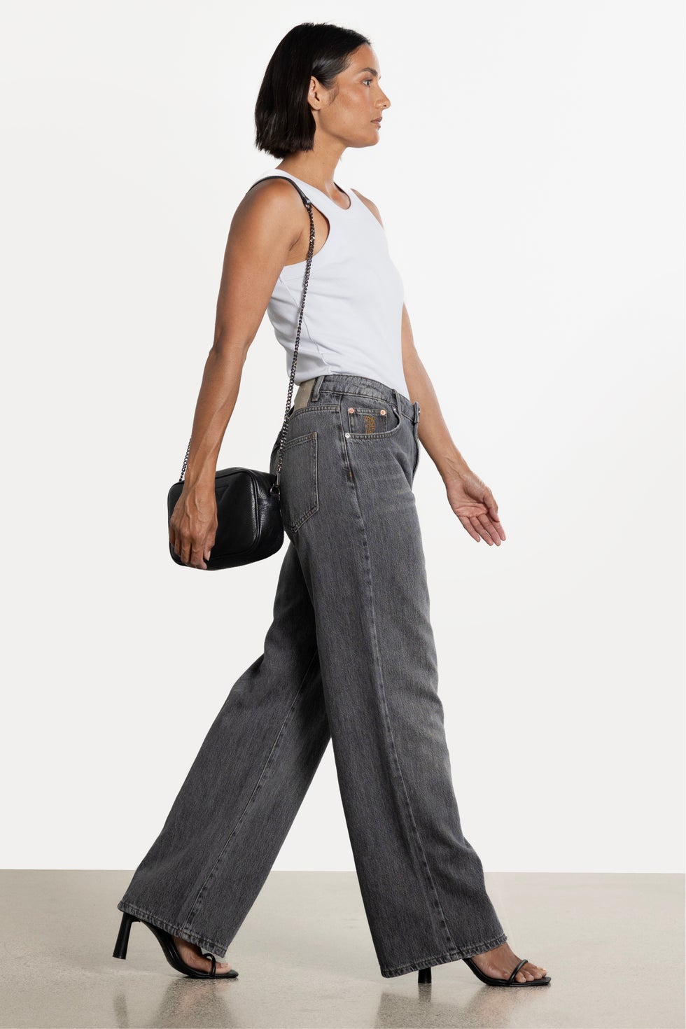 Jacksons Mid Waist Trouser Jeans in Grey