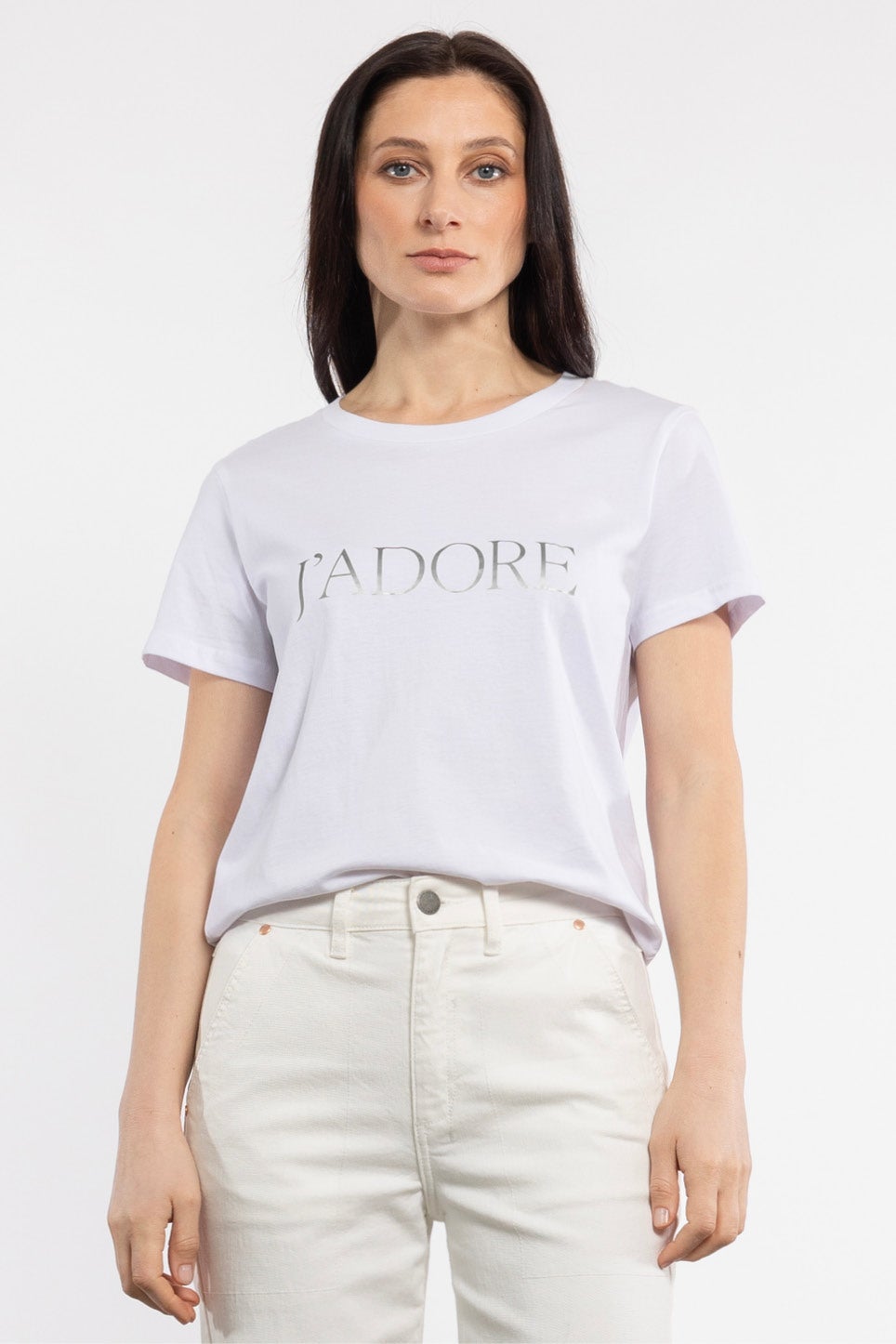 White j'adore t shirt new arrivals