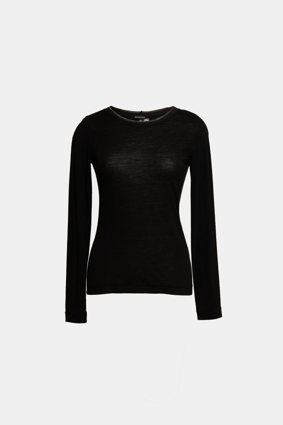 Jewel Long Sleeve Mesh Top in Black
