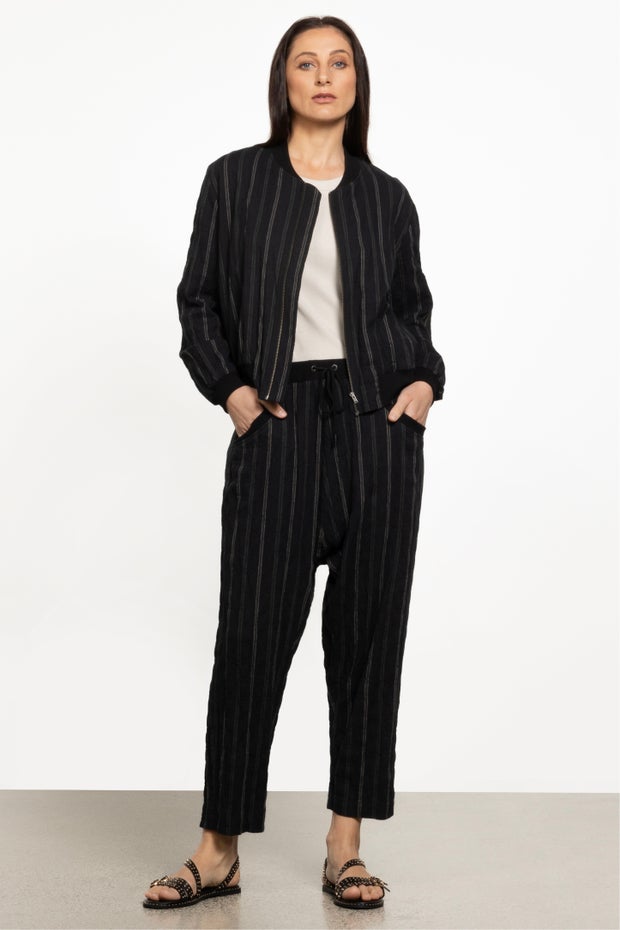 Joseph Cropped Leg Pant in Stripe