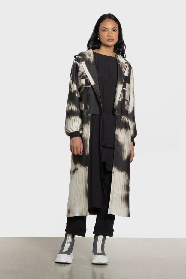 Kendra Hooded  Parka in Print
