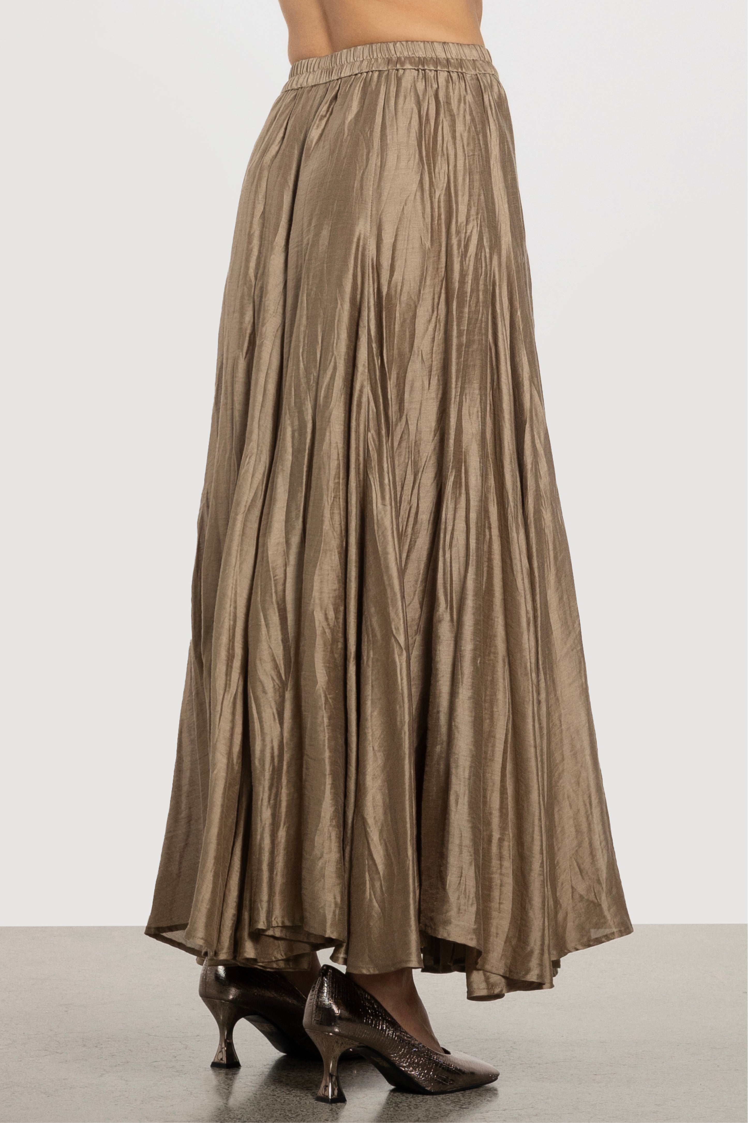 【BAON】matted pleated long skirt TWEE Celity Banding Pleated Long Skirt | KOODING
