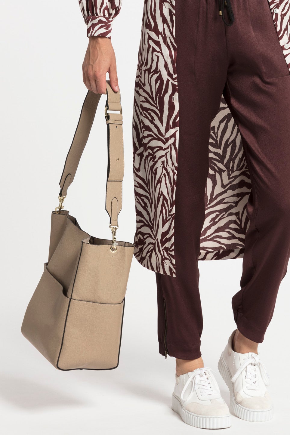 large leather bucket bag