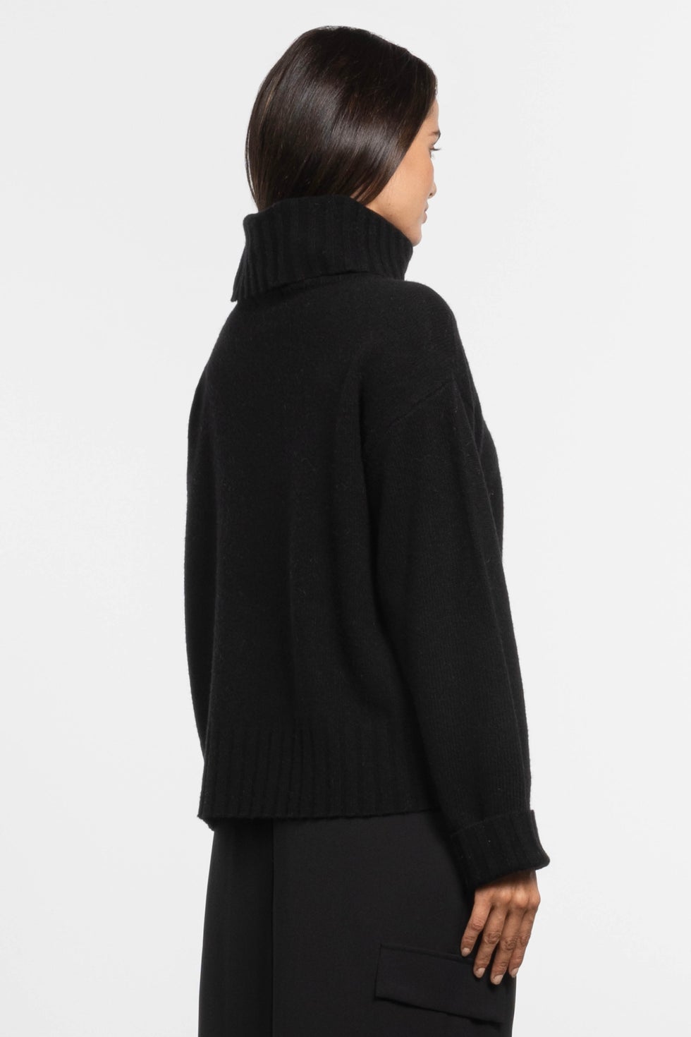 Leanne Knit Turtle-neck Jumper in Black