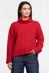 Leanne Knit Turtle-neck Jumper in Pink