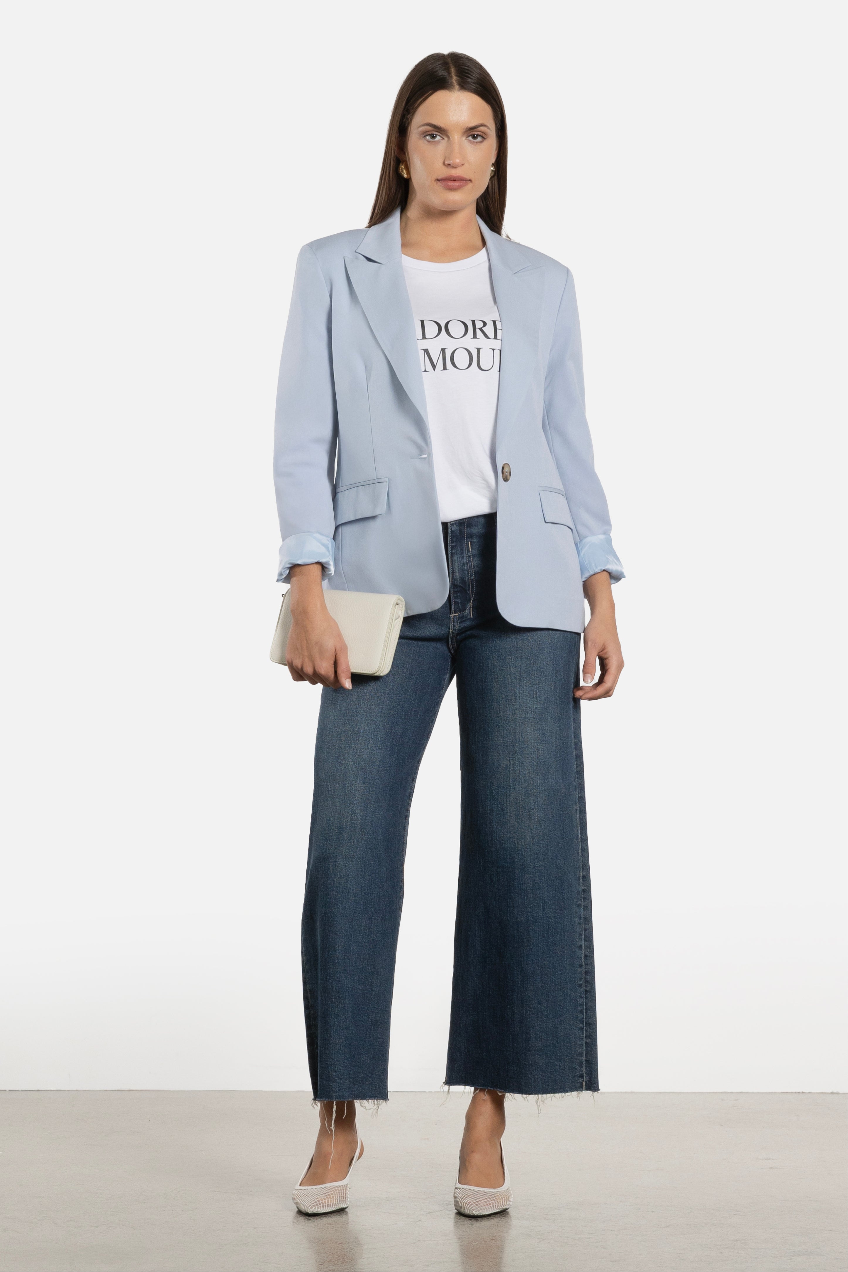 Lia Single-breasted Blazer in Blue REPERTOIRE Repertoire