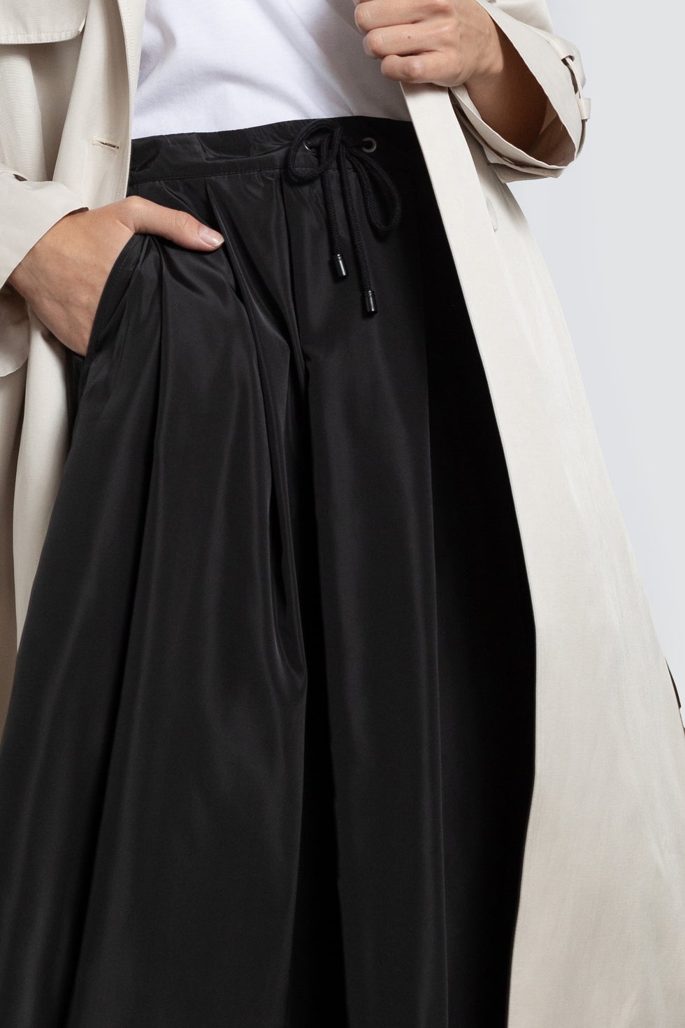 Lisbon A-line Long Skirt in Black