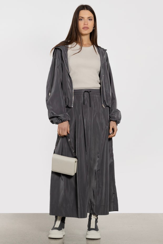 Lisbon A-line Long Skirt in Metallic