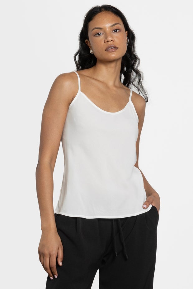 Liza Thin Strap Cami in White
