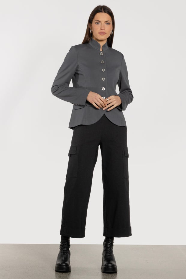 Logan Wide Leg Cropped Pant in Black