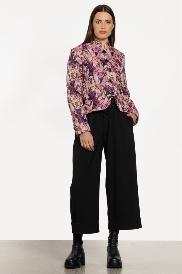 Logic Wide Leg Cropped Pant in Black