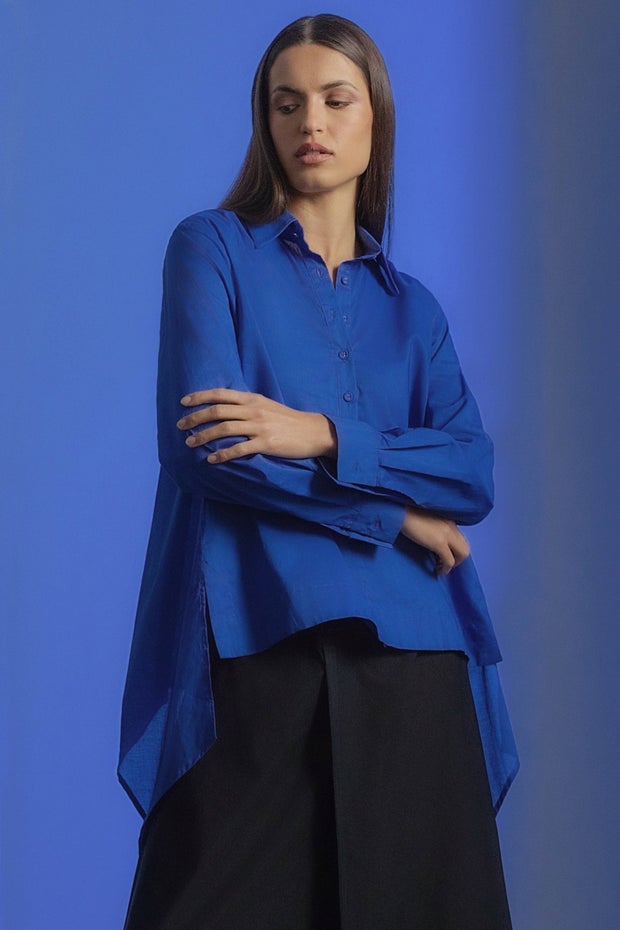 Luna Cotton Shirt in Blue