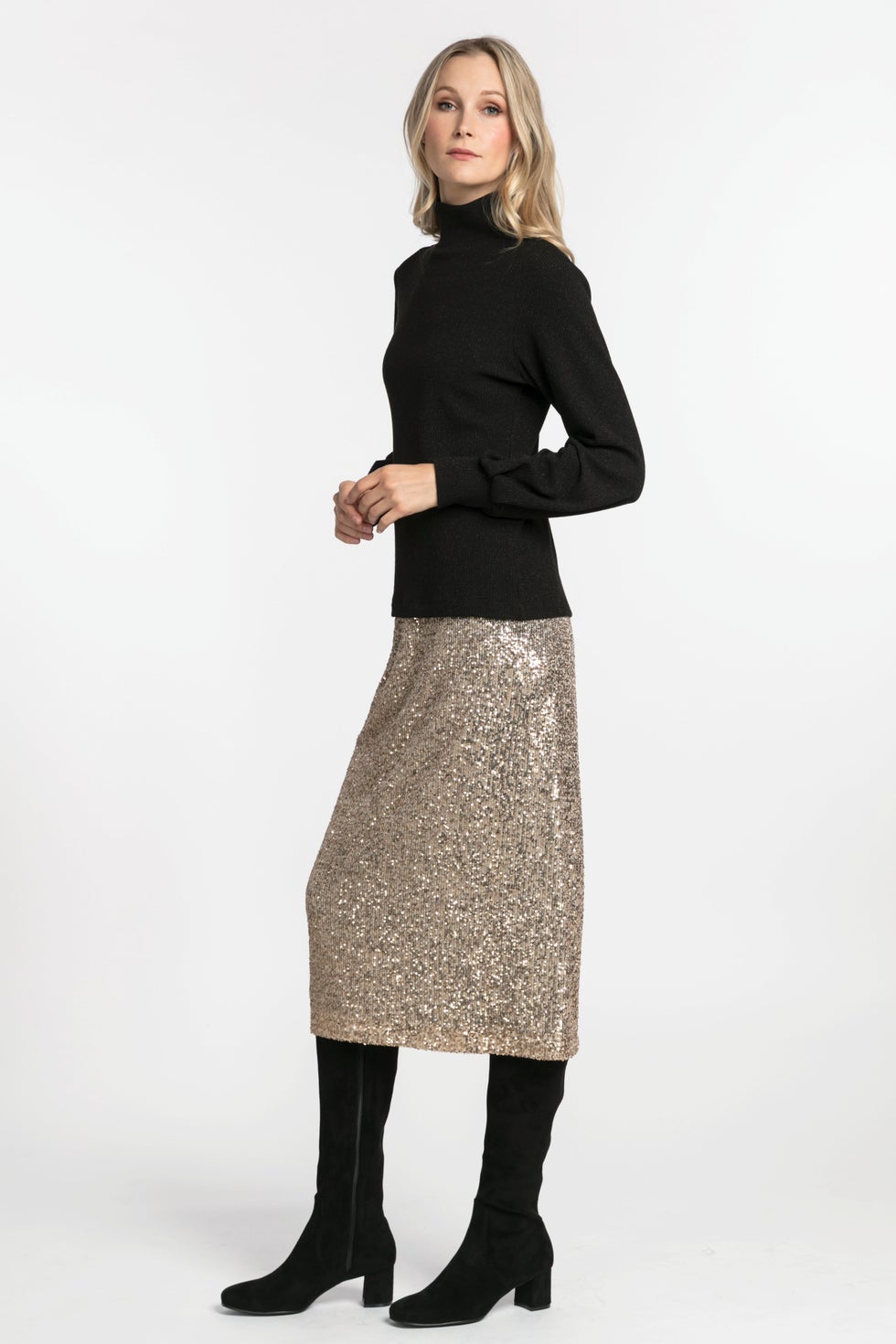 Luna Sequin Skirt in Metallic | Repertoire