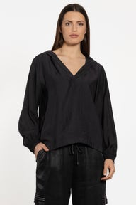 Lyon Hood Top in Black