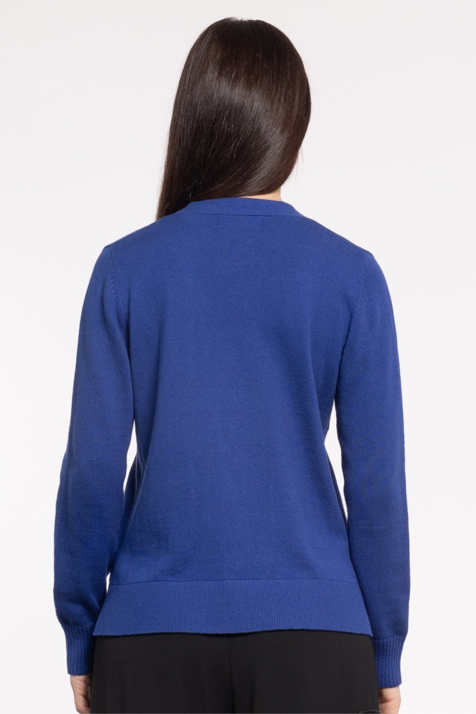 Macee Cropped Knit Cardigan in Blue