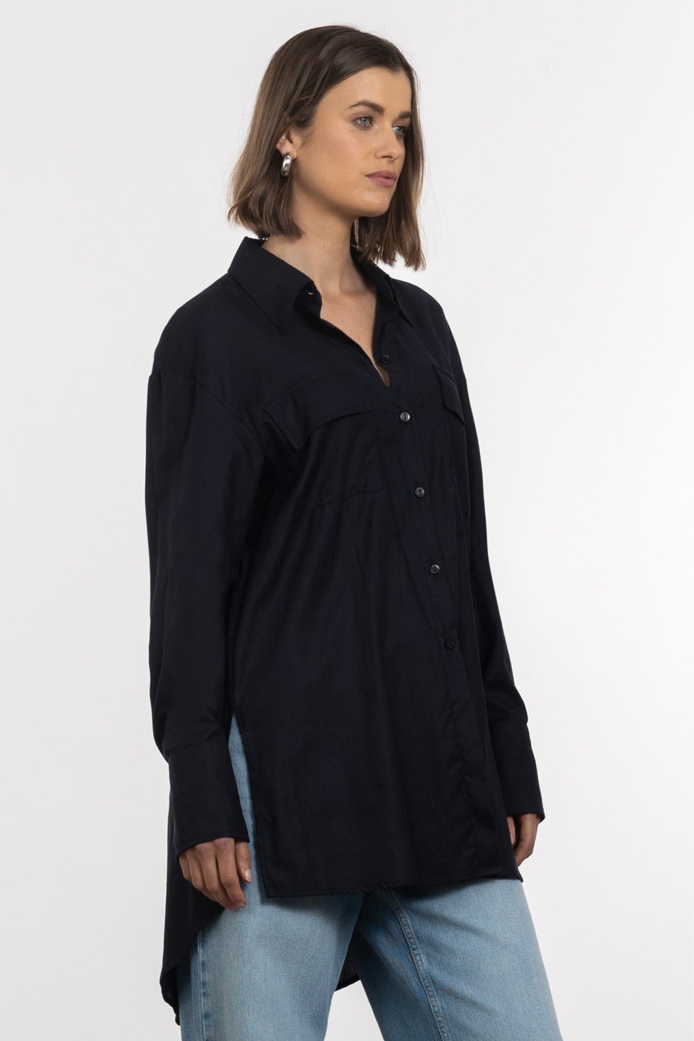 Madrid Oversized Shirt in Blue