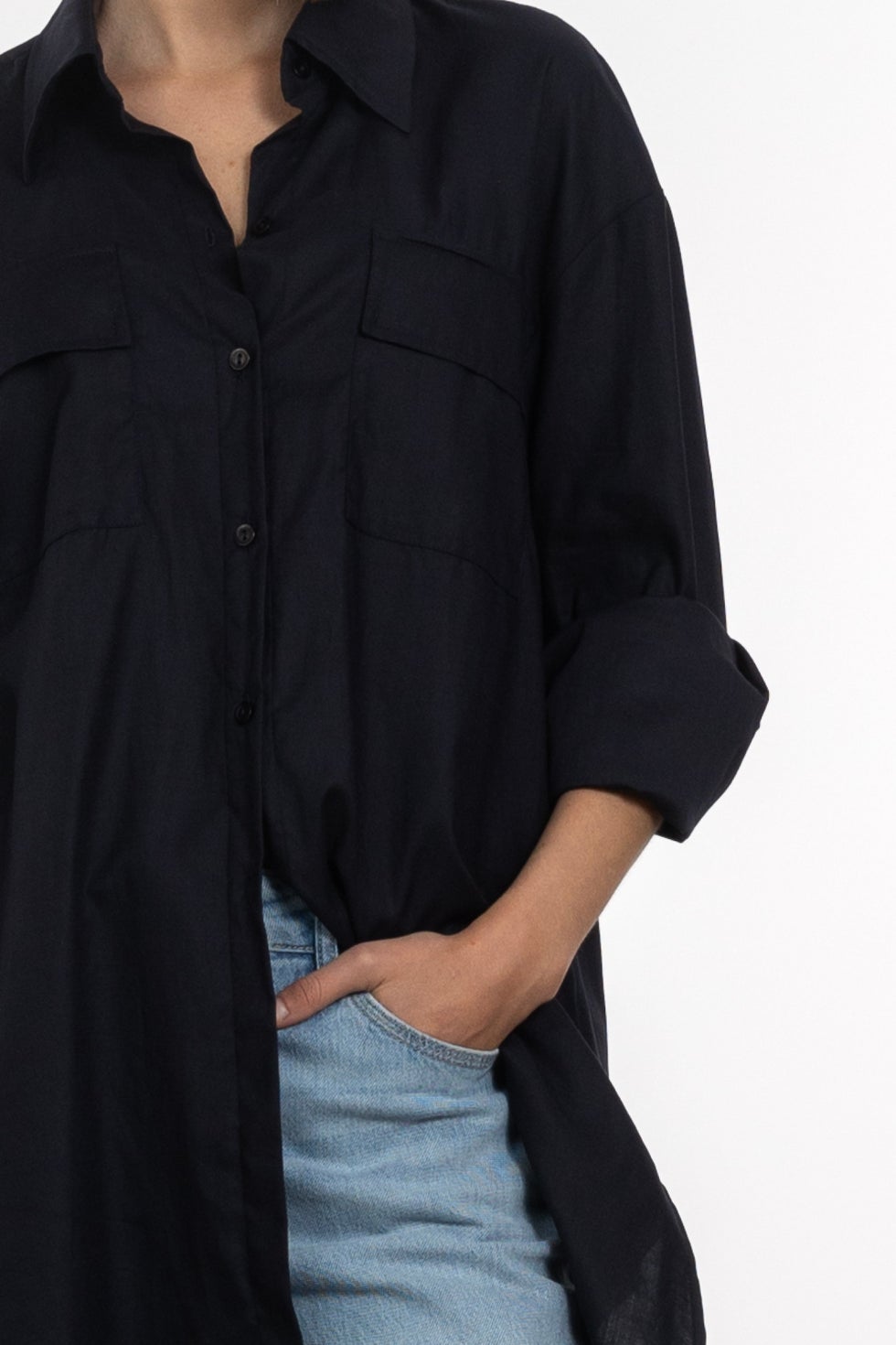 Madrid Oversized Shirt in Blue