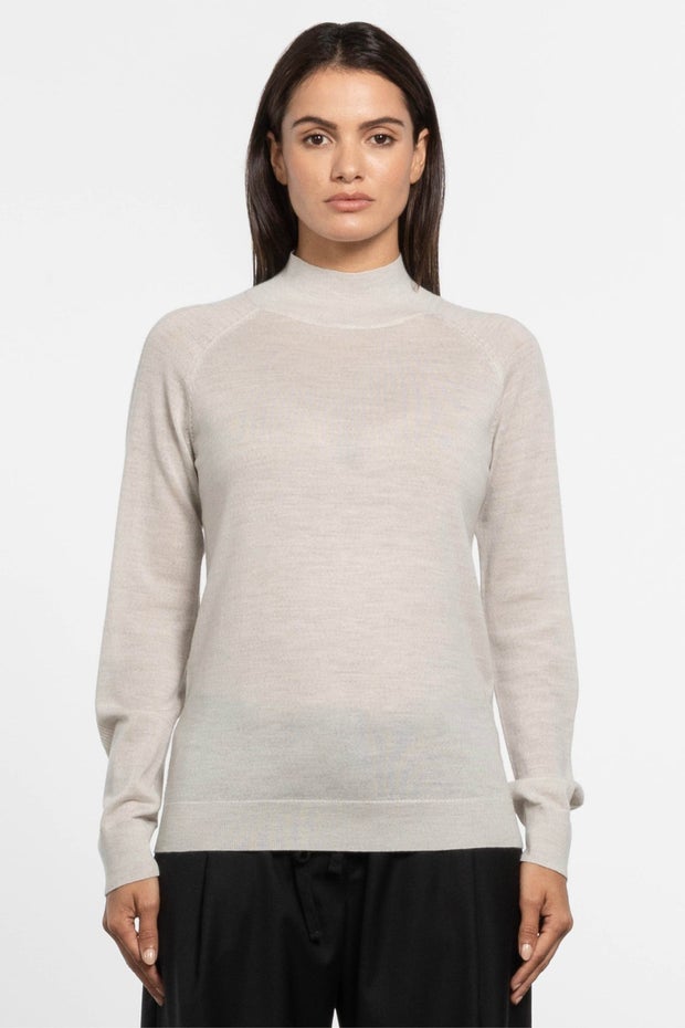 Maison Merino Knit Top in Grey